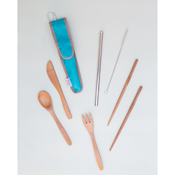 Bamboo Utensil Kit W/straw